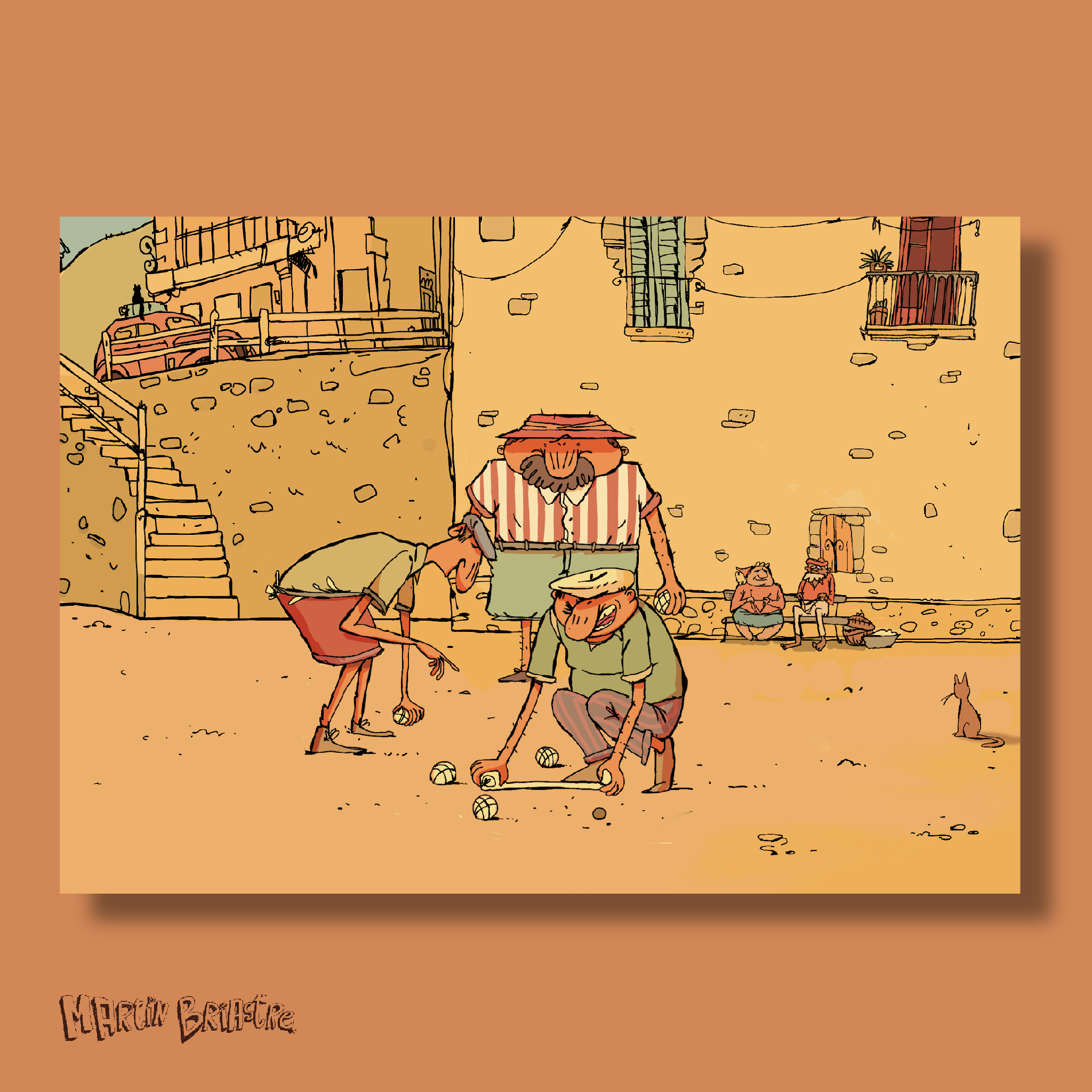 Print Marcel à la pétanque
