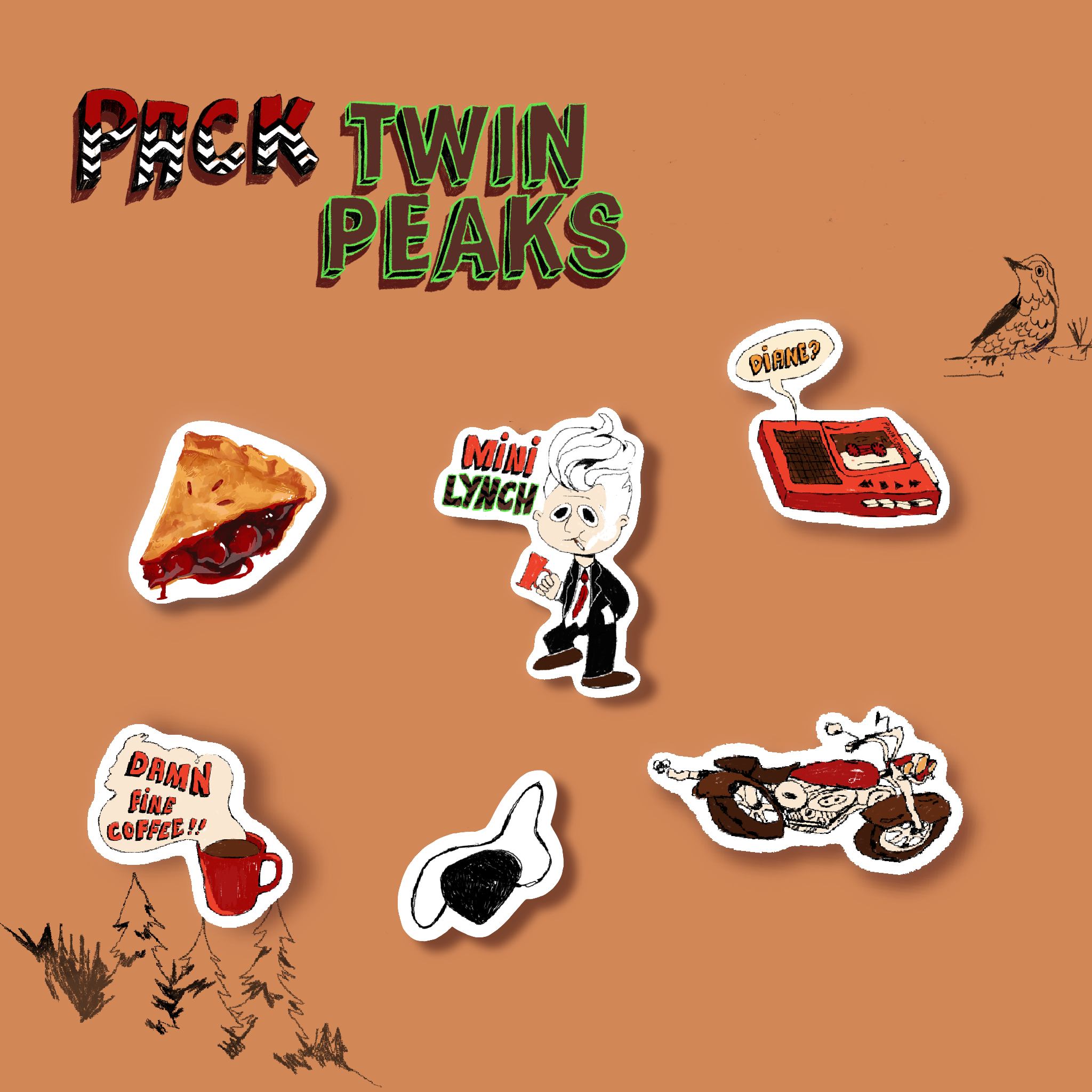 Pack stickers Twin Peaks